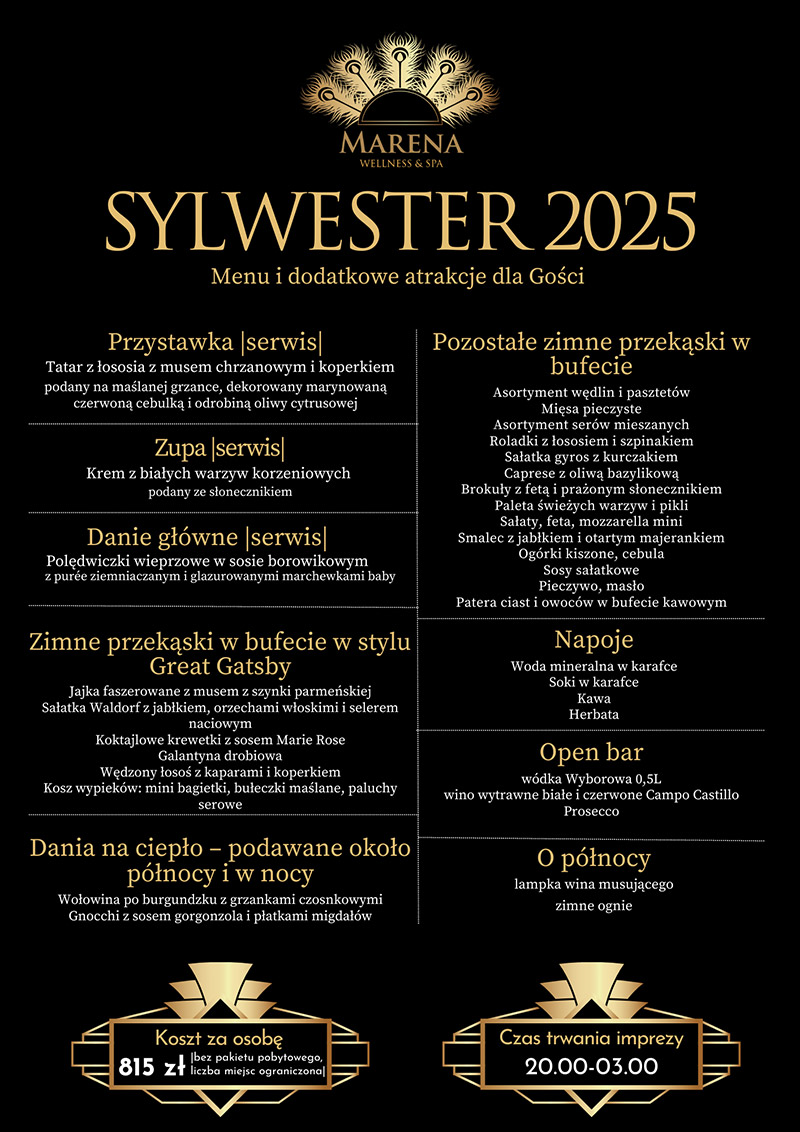 Menu Sylwester Menu Sylwester
